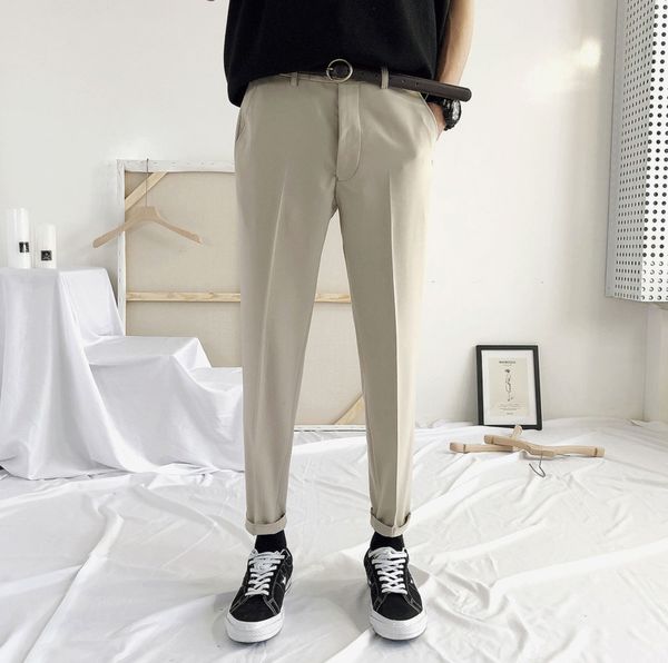 spring and autumn new youth popular korean version of solid color slim trousers fashion casual wild straight pants 201106, Black
spring and autumn new youth popular korean version of solid color slim trousers fashion casual wild straight pants 201106, Black