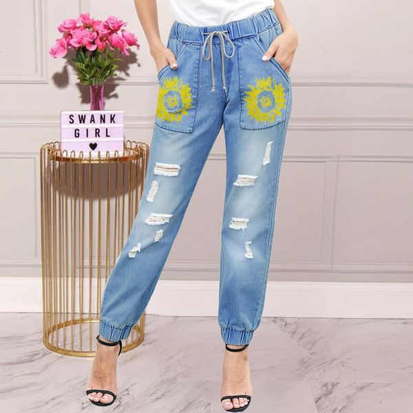 fashion women printing button high waist pocket hole jeans trousers denim pants denim trousers pantalon femme grande taille e1, Blue
fashion women printing button high waist pocket hole jeans trousers denim pants denim trousers pantalon femme grande taille e1, Blue