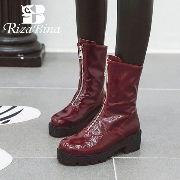 rizabina 2020 women plus size 34-46 ankle boots platform round toe pu leather short boots office work retro botas footwear1, Black
rizabina 2020 women plus size 34-46 ankle boots platform round toe pu leather short boots office work retro botas footwear1, Black