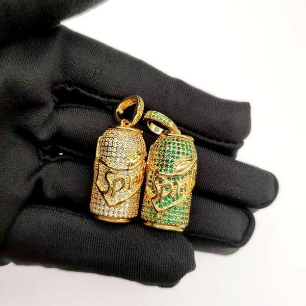 4 colors hip hop micro pave cz stone bling out sprite cans pendants necklace for men rapper jewelry with cuban chain, Silver
4 colors hip hop micro pave cz stone bling out sprite cans pendants necklace for men rapper jewelry with cuban chain, Silver