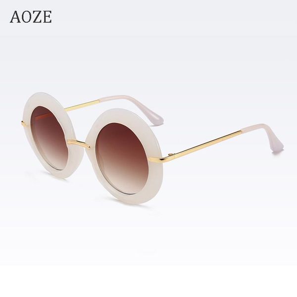 sunglasses aoze fashion round frame vintage women luxury 2021 red green black large size summer uv400, White;black
sunglasses aoze fashion round frame vintage women luxury 2021 red green black large size summer uv400, White;black