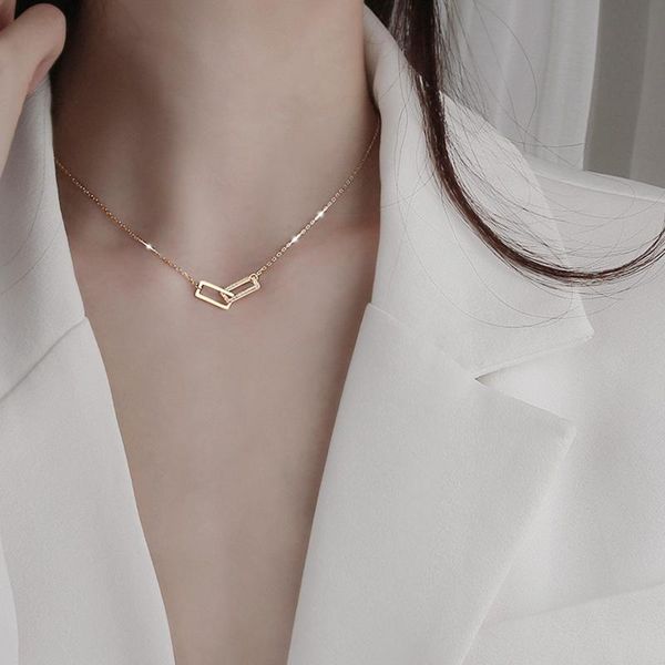chains fashion double square necklace geometric simplicity neck clavicle chain metal pendant choker for women jewelry, Silver
chains fashion double square necklace geometric simplicity neck clavicle chain metal pendant choker for women jewelry, Silver
