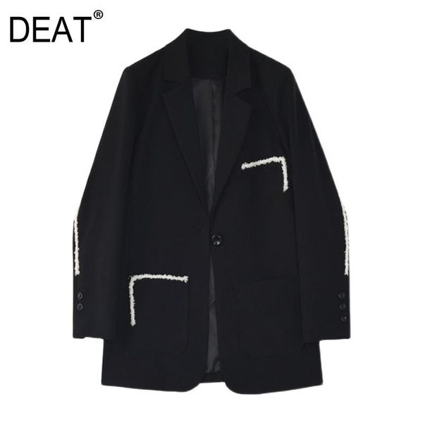 deat blazer coat women lambswool patchwork notched full sleeve high street add cotton jackets 2020 new autumn fashion tu832, White;black
deat blazer coat women lambswool patchwork notched full sleeve high street add cotton jackets 2020 new autumn fashion tu832, White;black