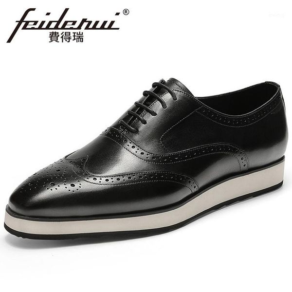 dress shoes vintage genuine leather men's formal oxfords pointed toe laces wingtip brogues handmade man flat platform fhs2901, Black
dress shoes vintage genuine leather men's formal oxfords pointed toe laces wingtip brogues handmade man flat platform fhs2901, Black