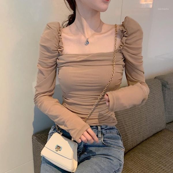 women slim full puff sleeve square collar cropped mesh tee shirts lady stretchy crop t-shirts for girls 2020 spring1, White
women slim full puff sleeve square collar cropped mesh tee shirts lady stretchy crop t-shirts for girls 2020 spring1, White