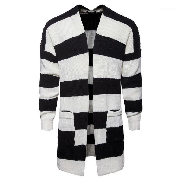 men's sweaters 2021 autumn and winter cadigan men's collaged cardigan jackets middle long black white striped knitted sweater jack, White;black
men's sweaters 2021 autumn and winter cadigan men's collaged cardigan jackets middle long black white striped knitted sweater jack, White;black