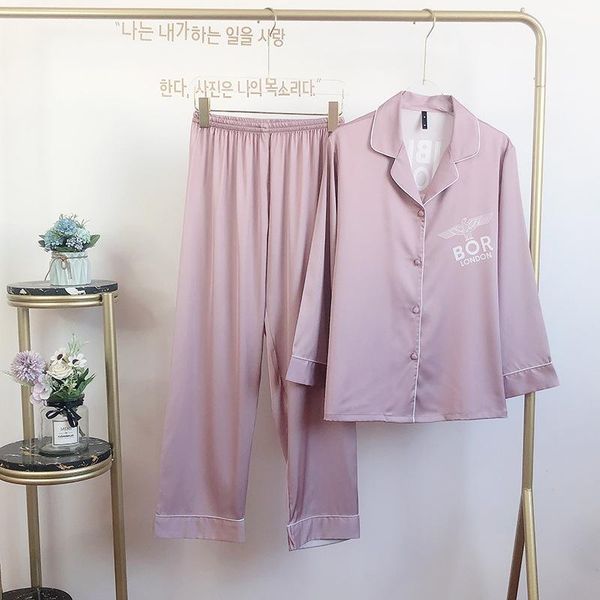 couple 2pcs faux silk pajamas suit cute cartoon eagle letter print home wear lounge autumn shirt&pant nightwear loose sleepwear, Black;brown
couple 2pcs faux silk pajamas suit cute cartoon eagle letter print home wear lounge autumn shirt&pant nightwear loose sleepwear, Black;brown