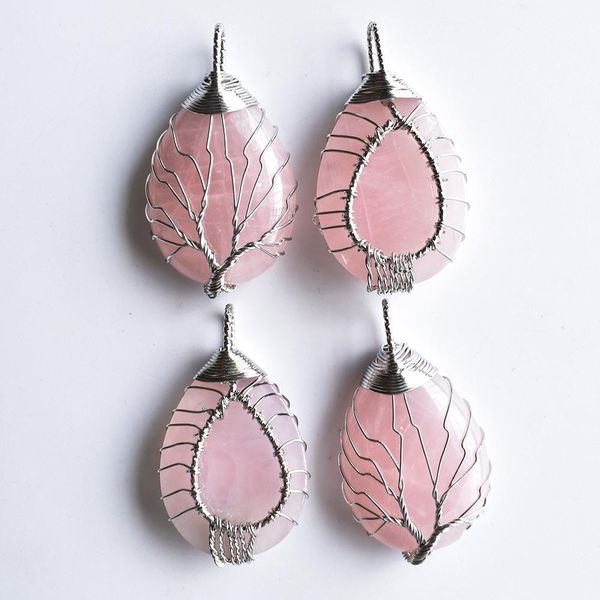 wholesale 4pcs/lot white color wire wrap handmade tree of life drop shape natural pink quartz stone pendants sqcsox, Silver
wholesale 4pcs/lot white color wire wrap handmade tree of life drop shape natural pink quartz stone pendants sqcsox, Silver