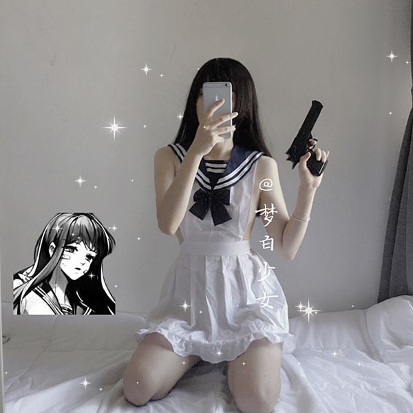 handsome japanese girl in the blue sailor uniform outfit strips bikini lingerie haloween outfits maid cosplay, Black
handsome japanese girl in the blue sailor uniform outfit strips bikini lingerie haloween outfits maid cosplay, Black