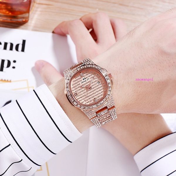 new european and american high-end fashion calendar diamond inlaid men's watch, Slivery;brown
new european and american high-end fashion calendar diamond inlaid men's watch, Slivery;brown