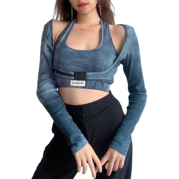 women's tracksuits women long sleeve t-shirt halter vest sport bra casual ladies tight low collar tie-dye two-pieces set slim, Gray
women's tracksuits women long sleeve t-shirt halter vest sport bra casual ladies tight low collar tie-dye two-pieces set slim, Gray
