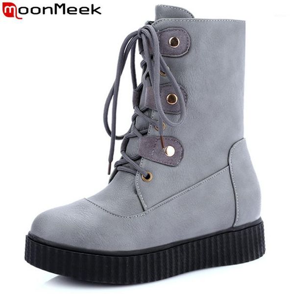boots moonmeek 2021 fashion ankle lace up flat with autumn winter platform casual women big size 34-431, Black
boots moonmeek 2021 fashion ankle lace up flat with autumn winter platform casual women big size 34-431, Black