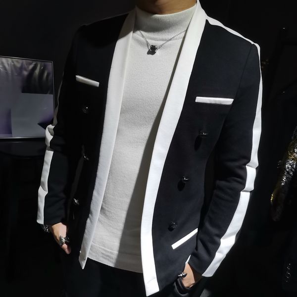 2020 striped korean style thin-fit suit club blazers for hombre four new fashion seasons casual male blazer homme z4s4, White;black
2020 striped korean style thin-fit suit club blazers for hombre four new fashion seasons casual male blazer homme z4s4, White;black