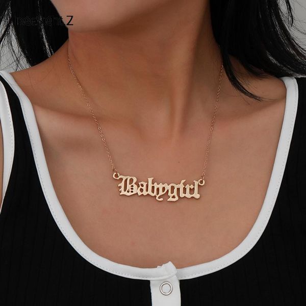 ingesight.z simple minimalist old english letter babygirl pendant necklace charm gold color collar necklaces for women jewelry, Silver
ingesight.z simple minimalist old english letter babygirl pendant necklace charm gold color collar necklaces for women jewelry, Silver