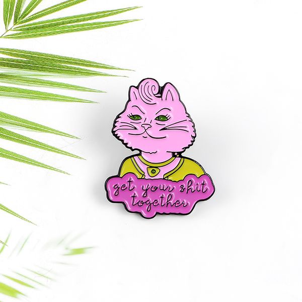cat animal "get your shit together'' brooch lapel cute cartoon pin clothes badge jewelry gift for friends kids school bag pen, Blue
cat animal "get your shit together'' brooch lapel cute cartoon pin clothes badge jewelry gift for friends kids school bag pen, Blue