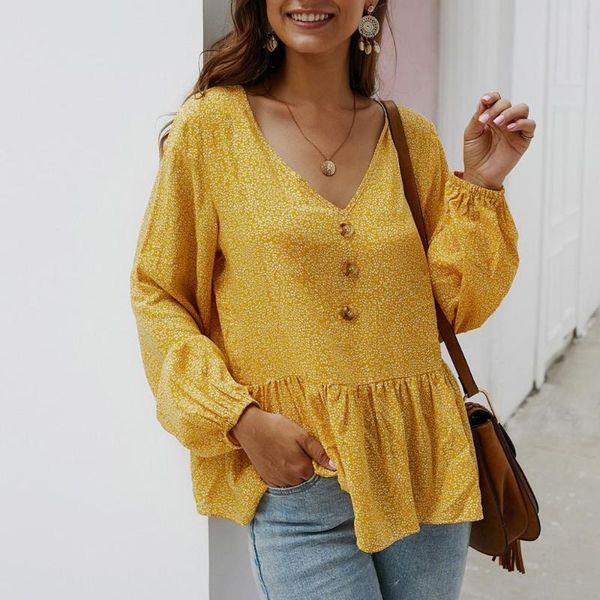 women's blouses & shirts floral print blouse for women long lantern sleeve v-neck button ruffles shirt casual autumn ladies #15, White
women's blouses & shirts floral print blouse for women long lantern sleeve v-neck button ruffles shirt casual autumn ladies #15, White