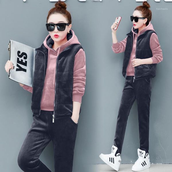 running sets 3pcs winter women sportswear tracksuit thick velvet warm jacket+hoodie+pant jogger fitness workout casual set sport suit1, Black;blue
running sets 3pcs winter women sportswear tracksuit thick velvet warm jacket+hoodie+pant jogger fitness workout casual set sport suit1, Black;blue
