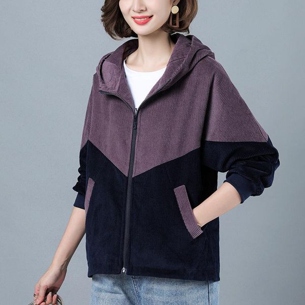 women short corduroy coat spring autumn new korean plus size hooded jacket female casual wild patchwork windbreaker coat, Black;brown
women short corduroy coat spring autumn new korean plus size hooded jacket female casual wild patchwork windbreaker coat, Black;brown