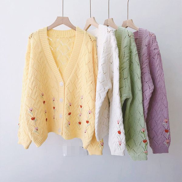 sweet hand embroidered cardigans women fashion embroidery sweater new autumn winter ladies knit loose casual korean version lj201112, White;black
sweet hand embroidered cardigans women fashion embroidery sweater new autumn winter ladies knit loose casual korean version lj201112, White;black