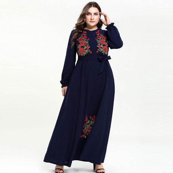 2021 flower embroidery long muslim abaya zipper up self-belt big swing woven maxi dresses vestidos plus size 4xl1, Red
2021 flower embroidery long muslim abaya zipper up self-belt big swing woven maxi dresses vestidos plus size 4xl1, Red