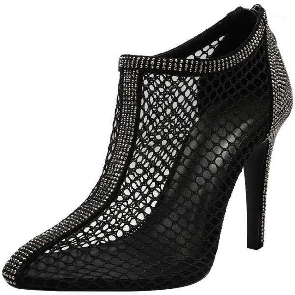 boots diamond breathable gauze hollow out women's pointed-toe thin heeled after zippe lady shoes -401, Black
boots diamond breathable gauze hollow out women's pointed-toe thin heeled after zippe lady shoes -401, Black
