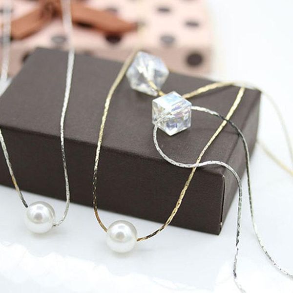 chains re trendy square crystal pendant necklace simulated pearl necklaces women holiday beach gold color choker minimalist jewelry j40, Silver
chains re trendy square crystal pendant necklace simulated pearl necklaces women holiday beach gold color choker minimalist jewelry j40, Silver