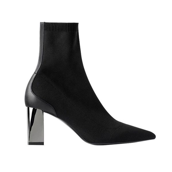women ankle sock boots 2021 fashion autumn winter stretch boots chunky high heels pointed toe women shoes, Black
women ankle sock boots 2021 fashion autumn winter stretch boots chunky high heels pointed toe women shoes, Black