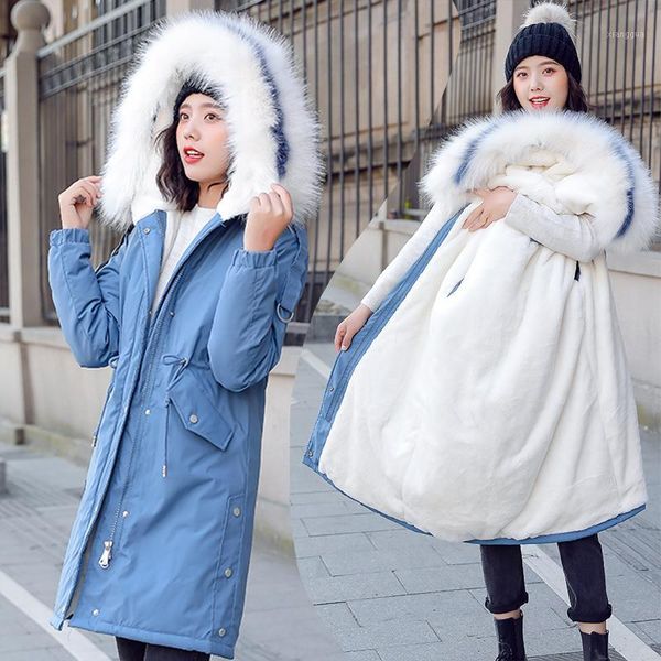 women winter jacket hooded fur collar cotton clothing coat new lambswool long korea padded jackets women thicken coat female1, Black
women winter jacket hooded fur collar cotton clothing coat new lambswool long korea padded jackets women thicken coat female1, Black