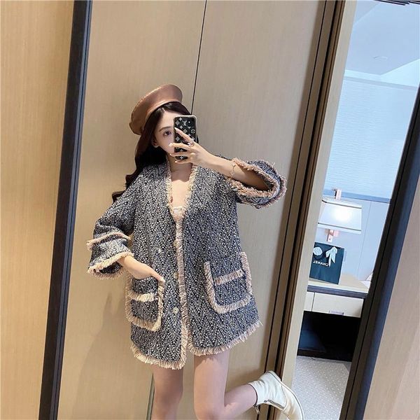 lady's style coat 2020 new women's autumn and winter versatile korean loose temperament short fashion, White;black
lady's style coat 2020 new women's autumn and winter versatile korean loose temperament short fashion, White;black