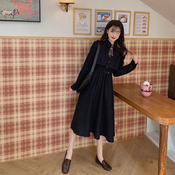 casual dresses women 2021 autumn winter plus size corduroy dress female long sleeve solid color vestidos ladies mid-long loose d729, Black;gray
casual dresses women 2021 autumn winter plus size corduroy dress female long sleeve solid color vestidos ladies mid-long loose d729, Black;gray