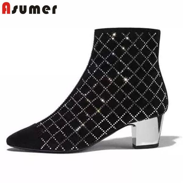boots asumer 2021 arrival suede leather ankle women crystal high heel shoes ladies elegant party wedding big size 42, Black
boots asumer 2021 arrival suede leather ankle women crystal high heel shoes ladies elegant party wedding big size 42, Black