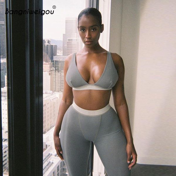 women's tracksuits bangniweigou ribbed knitting fitness set women solid tank vest + elastic pants two piece sets gray pink white black
women's tracksuits bangniweigou ribbed knitting fitness set women solid tank vest + elastic pants two piece sets gray pink white black