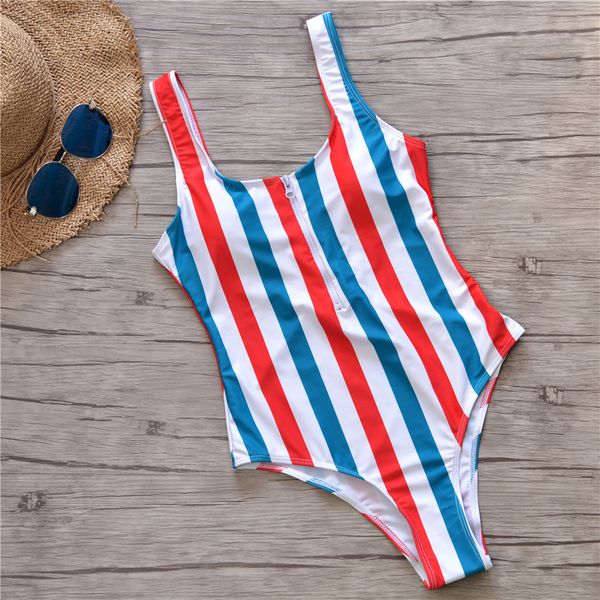 2019 new red white blue striped swimwear one piece swimsuit women zipper monokini swimsuit sport bodysuit beach bathing suit t200708, White;black
2019 new red white blue striped swimwear one piece swimsuit women zipper monokini swimsuit sport bodysuit beach bathing suit t200708, White;black