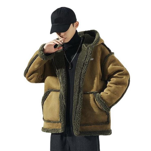 winter lamb parkas fur-in-one suede cotton padded men's thick warm fleece coat sportwear male fluffy fleece hoodies coat, Black
winter lamb parkas fur-in-one suede cotton padded men's thick warm fleece coat sportwear male fluffy fleece hoodies coat, Black