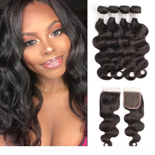brazilian virgin hair bundles with closures body wave natural color 4 bundles with 4x4 lace closure 10-28 inch remy human hair extension, Black;brown
brazilian virgin hair bundles with closures body wave natural color 4 bundles with 4x4 lace closure 10-28 inch remy human hair extension, Black;brown