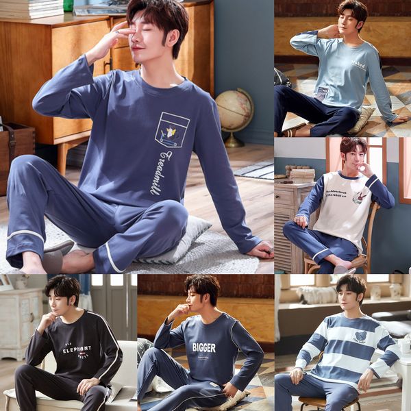 men's pajamas sets long sleeve cotton homewear autumn man pajama home clothes winter casual long sleeve sleepwear 2 pieces/set q1216, Black;white
men's pajamas sets long sleeve cotton homewear autumn man pajama home clothes winter casual long sleeve sleepwear 2 pieces/set q1216, Black;white