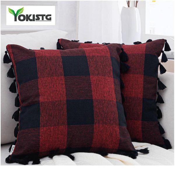 yokistg buffalo check throw pillow case plaid with four side tassels cushion covers cotton and linens decorative pill wmtmyc
yokistg buffalo check throw pillow case plaid with four side tassels cushion covers cotton and linens decorative pill wmtmyc