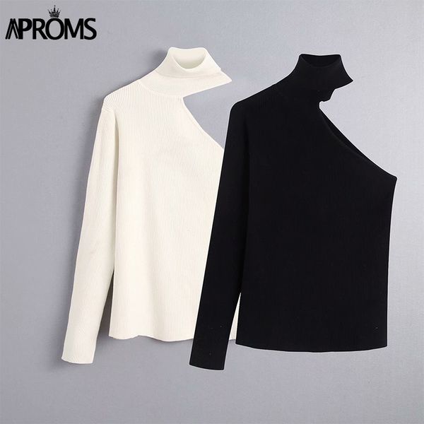 aproms one shoulder white turtleneck knitted sweater women high street long sleeve casual pullover female spring jumpers 201203, White;black
aproms one shoulder white turtleneck knitted sweater women high street long sleeve casual pullover female spring jumpers 201203, White;black