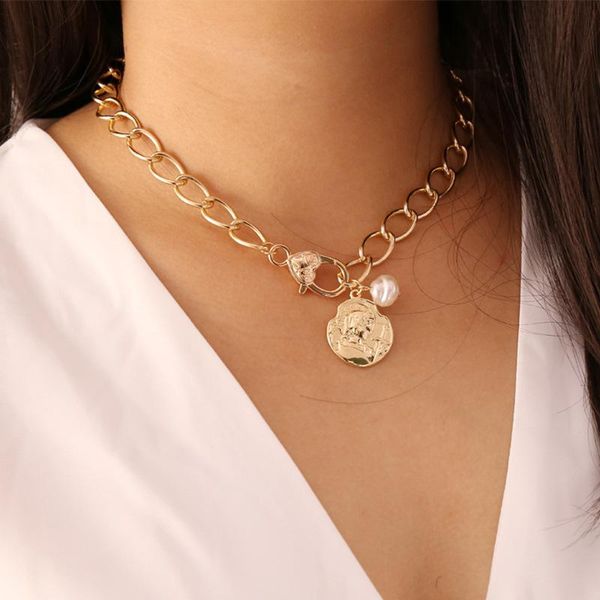 chokers fashion portrait relief imitation pearl pendant necklacegoldthick chain temperament retro charm jewelry good friend gift, Golden;silver
chokers fashion portrait relief imitation pearl pendant necklacegoldthick chain temperament retro charm jewelry good friend gift, Golden;silver