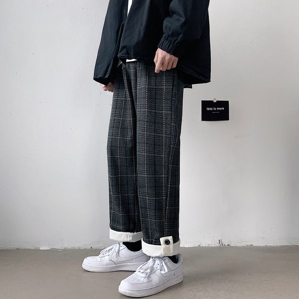 yemi | autumn and winter korean fashion plaid wool casual straight men's loose cloth long trousers, Black
yemi | autumn and winter korean fashion plaid wool casual straight men's loose cloth long trousers, Black