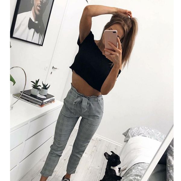 pantalon femme ete 2019 pants women ladies loose casual drawstring elastic cotton and linen trousers women, Black;white
pantalon femme ete 2019 pants women ladies loose casual drawstring elastic cotton and linen trousers women, Black;white