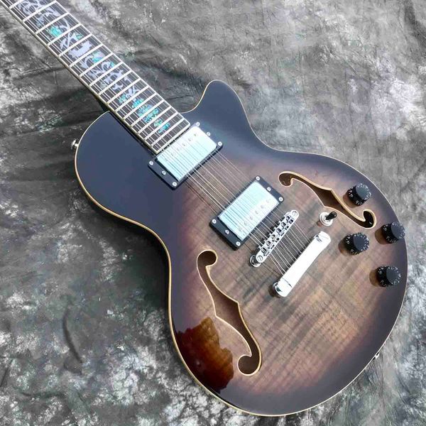 custom f hole hollow body 12 strings jazz electric guitar tree life inlays cobr style
custom f hole hollow body 12 strings jazz electric guitar tree life inlays cobr style