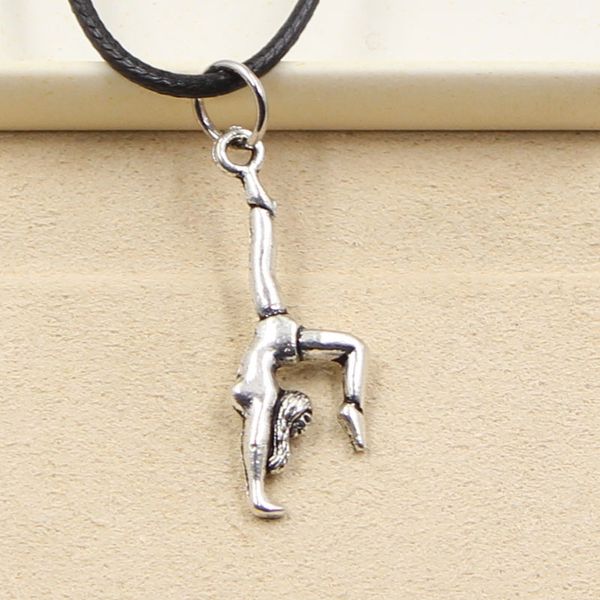 pendant gymnastics sporter necklace choker charm black leather cord factory price handmade jewelry c7up, Silver
pendant gymnastics sporter necklace choker charm black leather cord factory price handmade jewelry c7up, Silver