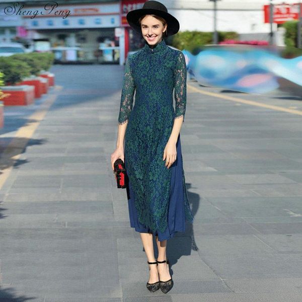 ethnic clothing traditional vietnam ao dai elegant lace slim long dress women cheongsam modern party dresses qipao aodai q305, Red
ethnic clothing traditional vietnam ao dai elegant lace slim long dress women cheongsam modern party dresses qipao aodai q305, Red
