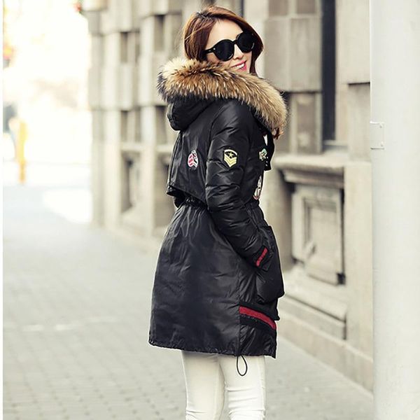 winter jacket women parka white duck down thick hood natural pure raccoon fur collar outwear coat female 2xl lx101, Black
winter jacket women parka white duck down thick hood natural pure raccoon fur collar outwear coat female 2xl lx101, Black
