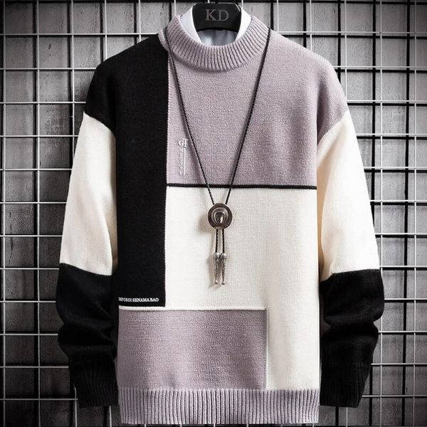 new men's turtleneck sweater pullover winter cashmere warm sweater patchwork slim sweater knitted pullover, White;black
new men's turtleneck sweater pullover winter cashmere warm sweater patchwork slim sweater knitted pullover, White;black