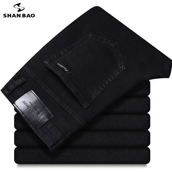 shan bao men's straight slim cotton stretch black jeans 2021 spring brand clothing classic embroidery youth fashion casual jeans h1209, Blue
shan bao men's straight slim cotton stretch black jeans 2021 spring brand clothing classic embroidery youth fashion casual jeans h1209, Blue