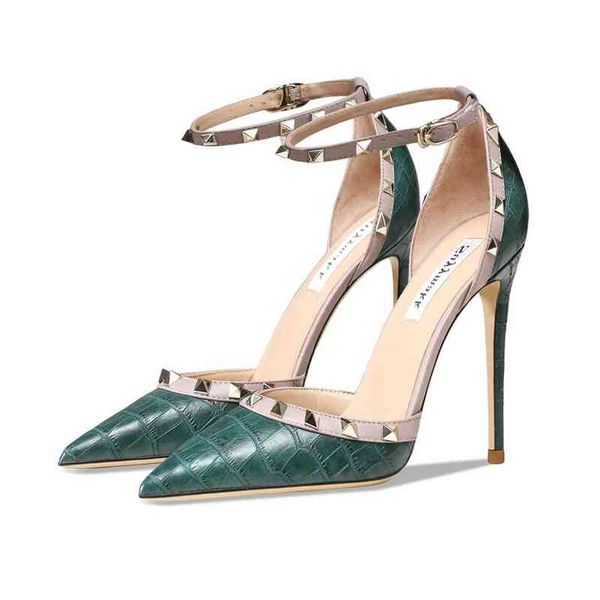 sandals classic women's rivet high heels 10cm needle high heels summer 220309, Black
sandals classic women's rivet high heels 10cm needle high heels summer 220309, Black