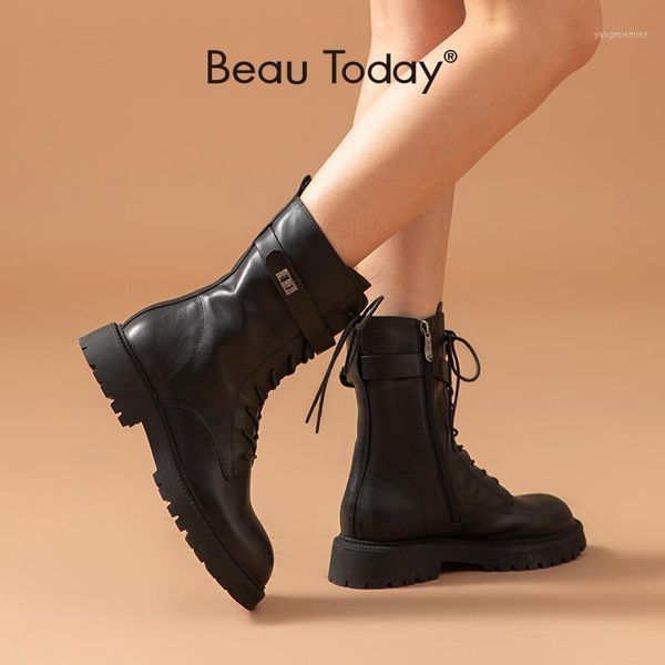 beautoday ankle boots women genuine cow leather side zip welt strap button round toe fashion lady shoes handmade 023631, Black
beautoday ankle boots women genuine cow leather side zip welt strap button round toe fashion lady shoes handmade 023631, Black