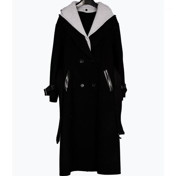 lapel, hooded wool show thin city leisure waist fashion pure wool coat women's windbreaker coat1, Black
lapel, hooded wool show thin city leisure waist fashion pure wool coat women's windbreaker coat1, Black